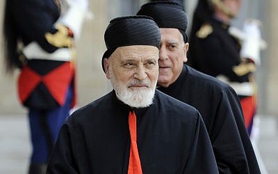 (ARCHIVES) Le cardinal libanais Nasrallah Boutros Sfeir au palais de l'Elysée à Paris, le 12 juin 2010. (Crédit : Lionel BONAVENTURE / AFP)