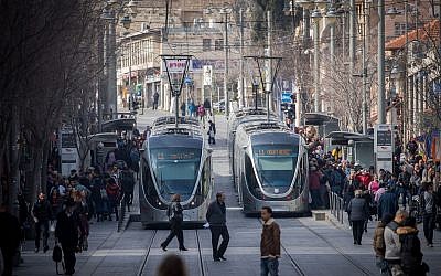 Le centre de Jérusalem, le 14 avril 2019. (Crédit : Yonatan Sindel/Flash90) Le centre de Jérusalem, le 14 avril 2019. (Crédit : Yonatan Sindel/Flash90)
