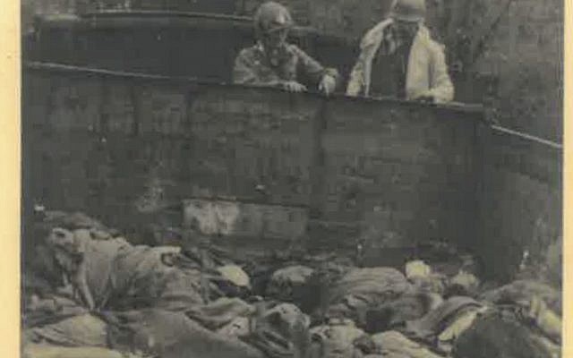 Une photographie de la libération du camp de Dachau le 29 avril 1945, dans la collection d'Adrian Aloy, agent belge anti-Nazi sous couverture. (Maison d'enchères Kedem)