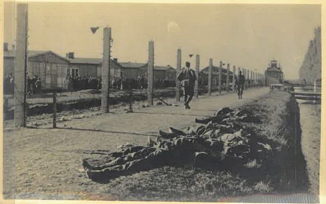 Une photographie de la libération du camp de Dachau le 29 avril 1945, dans la collection d'Adrian Aloy, agent belge anti-Nazi sous couverture. (Maison d'enchères Kedem)