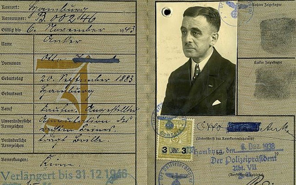 5 décembre 1938 : "Patrie ingrate". Le vétéran de la Première guerre mondiale Otto Anker, blessé au combat, avait pensé  que sa croix de fer et son épouse non-juive lui permettraient d'être épargné. Il avait refusé l'appel lancé par ses fils de les rejoindre en exil. Son commerce avait finalement été aryanisé et ses papiers d'identité flanqués d'un "J". (Autorisation : Institut Leo Baeck – New York | Berlin)