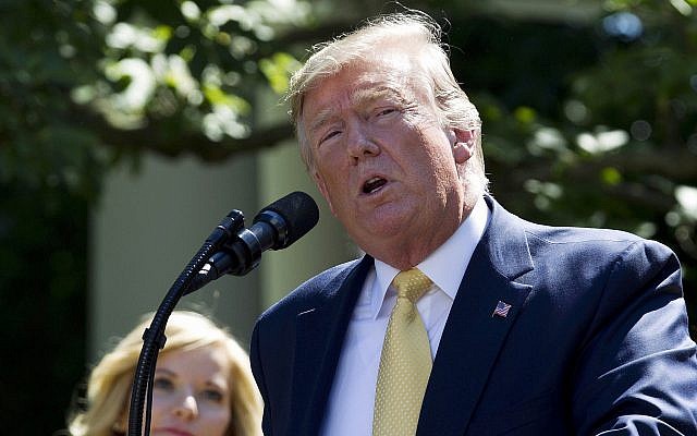 Le président américain Donald Trump dans la roseraie de la Maison Blanche, le 14 juin 2019. (AP /Jose Luis Magana)