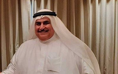 Le ministre des Affaires étrangères du Bahreïn Khalid bin Ahmed Al Khalifa s'entretient avec le Times of Israël en marge de l'atelier de Paix et de Prospérité à Manama, au Bahreïn, le 26 juin 2019. (Courtesy) Le ministre des Affaires étrangères du Bahreïn Khalid bin Ahmed Al Khalifa s'entretient avec le Times of Israël en marge de l'atelier de Paix et de Prospérité à Manama, au Bahreïn, le 26 juin 2019. (Courtesy)