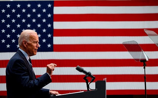 Joe Biden, le principal candidat démocrate à la présidence pour 2020, prononce un discours sur sa vision de la politique étrangère américaine au Graduate Center de la City University of New York, à New York, le 11 juillet 2019. (Johannes Eisele/AFP/Getty Images) Joe Biden, le principal candidat démocrate à la présidence pour 2020, prononce un discours sur sa vision de la politique étrangère américaine au Graduate Center de la City University of New York, à New York, le 11 juillet 2019. (Johannes Eisele/AFP/Getty Images)