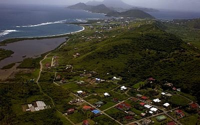L'île de Saint-Christophe dans les Caraïbes, le 23 septembre 2011 (Crédit : AP/Ramon Espinosa)