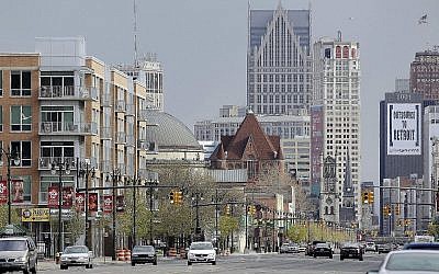 Le centre-ville de Detroit, en 2012. (Crédit : AP Photo/Carlos Osorio)