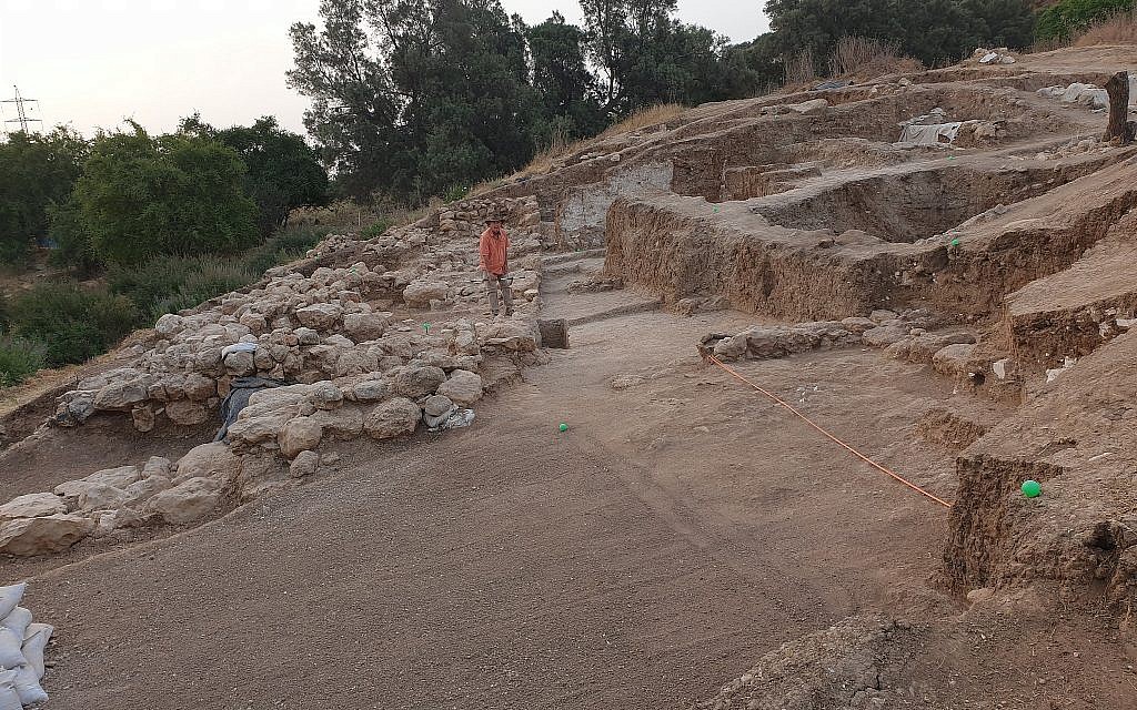 Une vue de la Porte des eaux à Gath, été 2019 (Crédit : Aren Maeir/Tell es-Safi/Gath Archaeological Project)