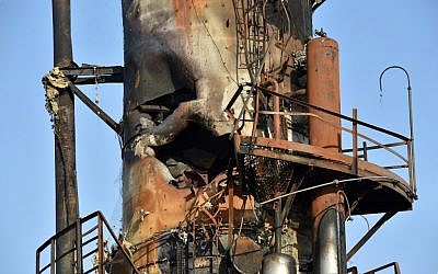 Une installation pétrolière à Abqaiq, en Arabie saoudite, détruite par une attaque, le 17 septembre 219. (Crédit : Fayez Nureldine / AFP)