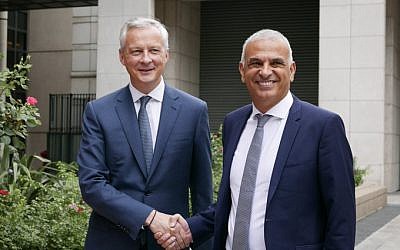 Bruno Le Maire et Moshe Kahlon, à Paris, le 5 septembre 2019. (Crédit : BrunoLeMaire / Twitter)