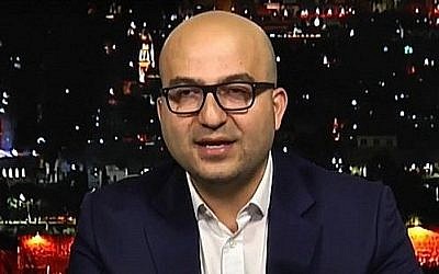 Capture d'écran d'une vidéo montrant le ministre des Affaires de Jérusalem Fadi al-Hamadi (Capture d'écran : YouTube) Capture d'écran d'une vidéo montrant le ministre des Affaires de Jérusalem Fadi al-Hamadi (Capture d'écran : YouTube)