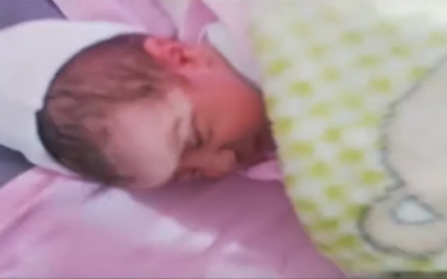 Une petite libanaise nouveau-née nommée Avivim d'après un village israélien ciblé par le Hezbollah, septembre 2019. (Capture d'écran : YouTube)
