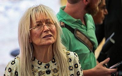 Miriam Adelson à l'ouverture d'une ancienne route au site archéologique de la Ville de David dans le quartier de Silwan à Jérusalem est, le 30 juin 2019. (Photo par Flash90)