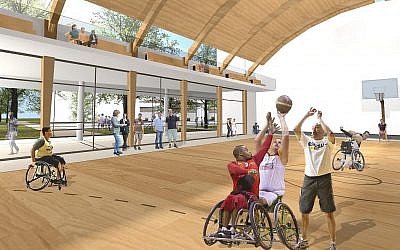 Une illustration du centre sportif qui fera partie du nouvel hôpital de rééducation d'Israël dans le village Negev-Nahalat Eran 2007 de l'ALEH. (ALEH)