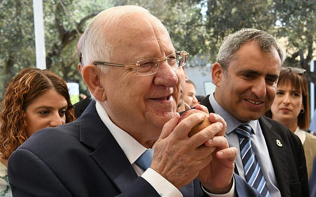 Le président Reuven Rivlin à sa résidence officielle à Jérusalem pour un événement célébrant Souccot, le 17 octobre 2019. (Amos Ben Gershom/GPO) Le président Reuven Rivlin à sa résidence officielle à Jérusalem pour un événement célébrant Souccot, le 17 octobre 2019. (Amos Ben Gershom/GPO)
