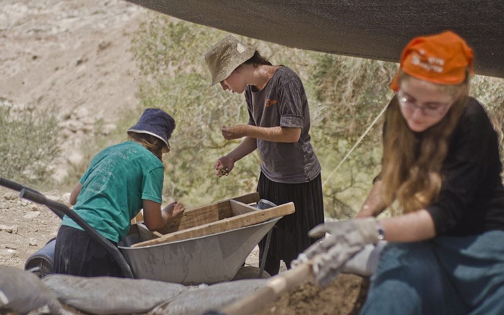 Des milliers de jeunes ont participé aux fouilles de Ramat Beit Shemesh au cours des trois dernières années. (Asaf Peretz, Autorité israélienne des Antiquités)