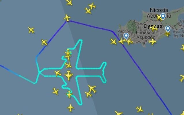 Un Boeing 747 d'El Al reliant Rome à Tel Aviv rend hommage au dernier vol de l'engin, le 3 novembre 2019. (Crédit : Flight Radar) Un Boeing 747 d'El Al reliant Rome à Tel Aviv rend hommage au dernier vol de l'engin, le 3 novembre 2019. (Crédit : Flight Radar)