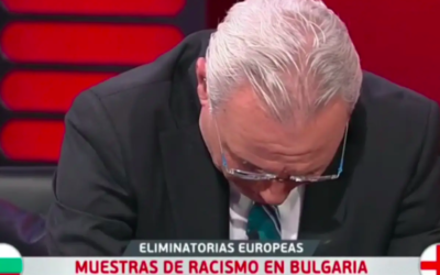 Hristo Stoichkov a fondu en larmes à l'évocation des débordements racistes et antisémites lors du match Bulgarie Angleterre. (Crédit : Capture d'écran)