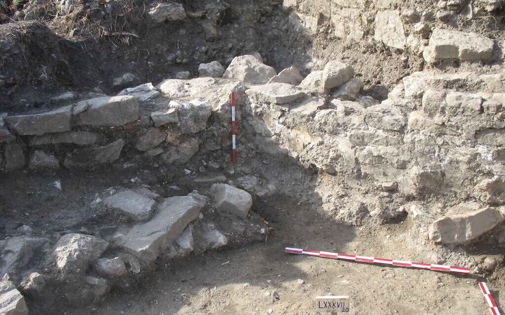 Le site de fouilles de ce qui pourrait être une synagogue du 13è siècle, seul témoignage archéologique d'une communauté juive médiévale à Tarnovo, en Bulgarie, sur la colline de Trapezitsa. (Autorisation : Dr. Mirko Robov)