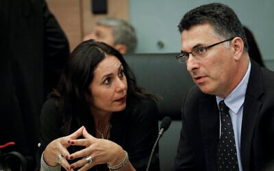 Les députés du Likud Miri Regev et Gideon Sa'ar lors d'une réunion de comité à la Knesset, le 27 octobre 2014. (Miriam Alster / Flash90 / Archives)