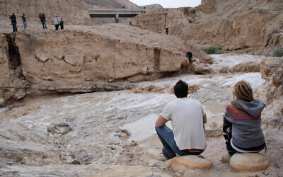 Photo de Wadi Og, un ruisseau qui coule à proximité de Jérusalem jusqu'à la mer Morte, le 26 novembre 2014. (Maxim Dinshtein/Flash90)