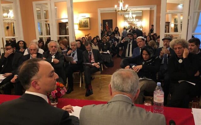 La conférence du Conseil arabe pour l’intégration régionale de ce mardi à l’Assemblée nationale. (Crédit : Meyer Habib / Facebook)