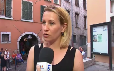 Emilie Chalas, députée de l’Isère et candidate LREM à la mairie de Grenoble aux prochaines élections municipales. (Crédit : capture d’écran YouTube/France 3 Auvergne-Rhône-Alpes)