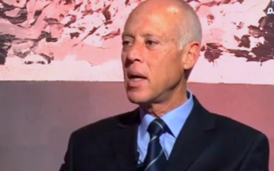 Le président tunisien Kaies Saied. (Crédit : AlQalamTV TUNISIA / CC BY 3.0)
