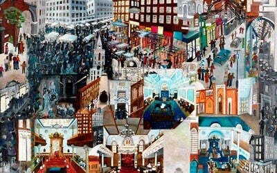 L'East End de Londres capturé par l'artiste Beverley-Jane Stewart, actuellement exposée dans la synagogue Cimbalista de l'université de Tel Aviv (Avec l'aimable autorisation de Duncan Phillips)