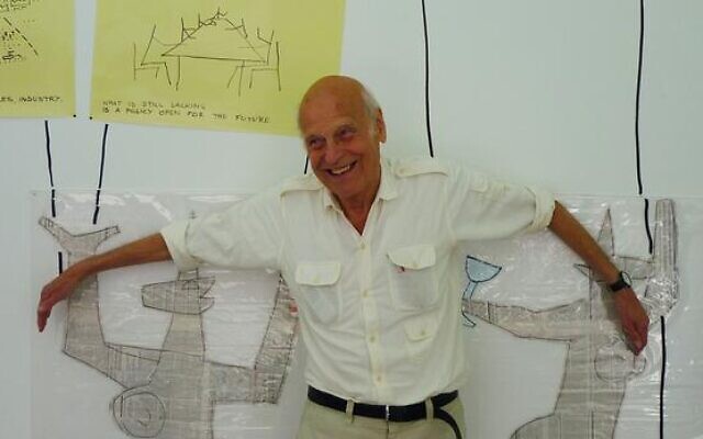 L’architecte et sociologue franco-hongrois Yona Friedman. (Crédit : Galerie Kamel Mennour) L’architecte et sociologue franco-hongrois Yona Friedman. (Crédit : Galerie Kamel Mennour)