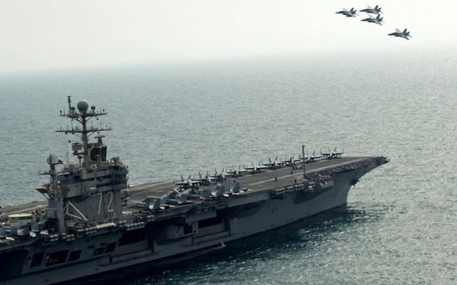 Illustrative photo of a US naval ship with the 5th fleet in the Persian Gulf (photo credit: courtesy of the United States Navy)