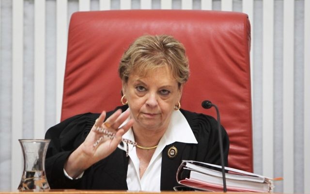 Former Supreme Court president Dorit Beinish (Crédit : Miriam Alster/Flash90)