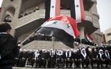 Une manifestation pro-Assad à Majdal Shams, ville druze du plateau du Golan, en février 2012. (Crédit : Matanya Tausig/Flash90)
