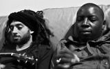 Idan Raichel and Vieux Farka Toure take a break from recording (photo credit: courtesy/www.toureraichel.com)