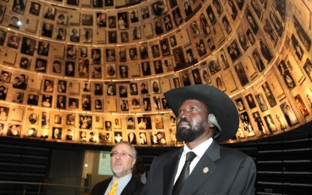 South Sudan president Salva Kiir Mayardit visits Yad Vashem (photo credit: Isaac Harari/Flash90) South Sudan president Salva Kiir Mayardit visits Yad Vashem (photo credit: Isaac Harari/Flash90)