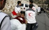 Illustration : Des secouristes du Croissant-Rouge palestinien. (Crédit : Nati Shohat/Flash90)