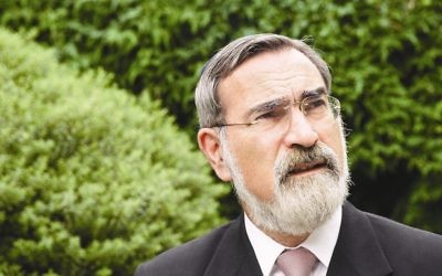 L'ancien grand rabbin britannique Lord Jonathan Sacks. (United Synagogue via JTA)