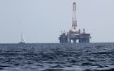 A Mediterranean offshore drilling facility (photo credit: Nati Shohat/Flash90)