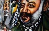 Une fresque représentant Arafat à Arafat in Gaza (Crédit : Wissam Nassar/Flash90)
