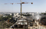 Illustration : un chantier de construction dans le quartier de Gilo au sud de Jérusalem, le 2 octobre 2011 (Crédit : Uri Lenz / Flash90)