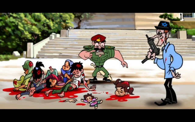 Un dessin animé de la chaîne Al-Aqsa du Hamas.