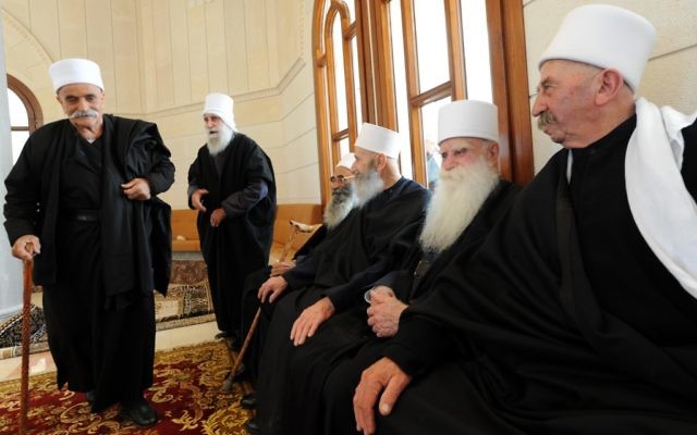 Dirigeants de la communauté druze, dans le nord d'Israël. (Crédit : Gili Yaari/Flash90)