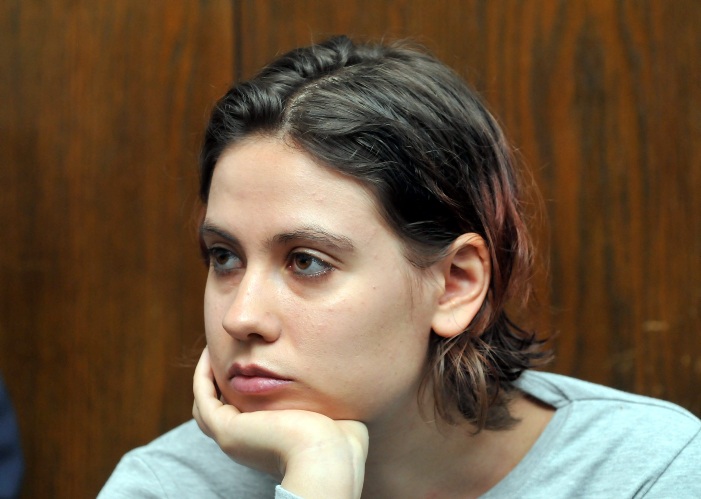 Anat Kamm sits in the Tel Aviv District court on April 12, 2011. (photo by Yossi Zeliger/FLASH90)