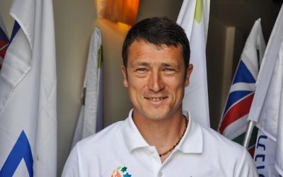 Retired Israeli pole vaulter Aleksander Averbukh is recruiting Jewish athletes to participate in the Maccabiah Games this July. (photo credit: Michal Shmulovich/Times of Israel)