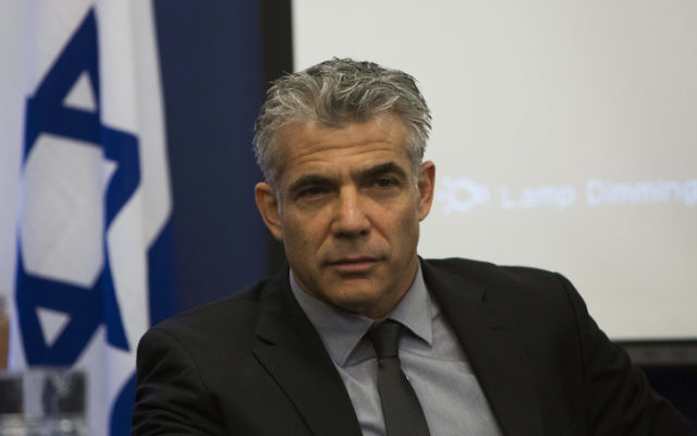 Yair Lapid (Crédit : Yonatan Sindel/Flash90)