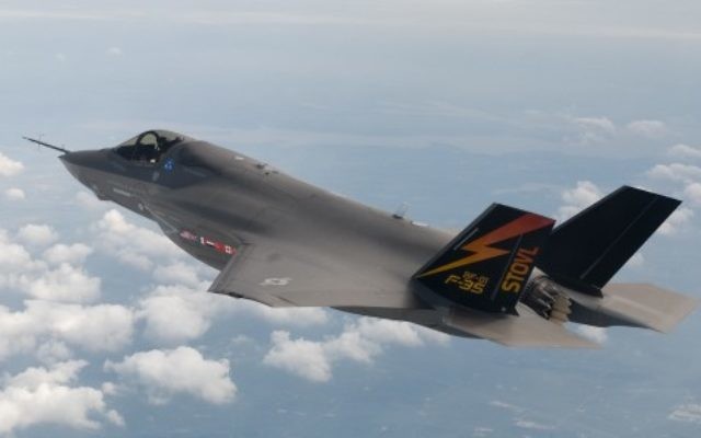 Un avion de chasse F-35 (Crédit : Liz Kaszynski/Flash90)
