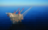 Vue aérienne sur une installation de gaz au large des côtes de Gaza (Crédit : Albatross Aerial photography/Noble Energy/Flash90)