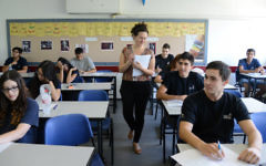Des lycéens passent une épreuve de baccalauréat, en mai 2013. Illustration.  (Crédit : Yossi Zeliger/Flash90)