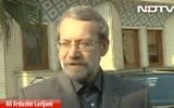 Ali Larijani, président du parlement iranien. (Crédit : capture d'écran Youtube/NDTV)