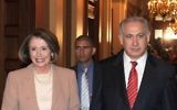 Nancy Pelosi avec le Premier ministre israélien Benjamin Netanyahu à la Maison Blanche, en mai 2009. (Moshe Milner / GPO / Flash90)