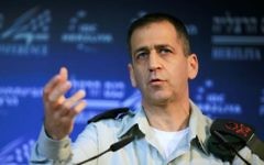 Le général de division Aviv Kochavi pendant une conférence sur la sécurité à Herzliya, en 2012. (Crédit: Yehoshua Yosef/Flash90)